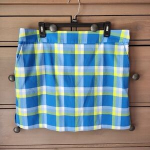Izod Blue and White Plaid  Mini Pencil Golf Skort Size 12